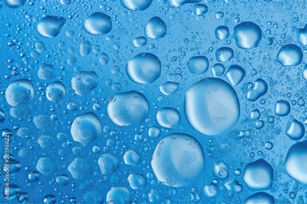 Water drops of various sizes on the mining space's blue background. The appearance of water drops is similar to a close up aerial perspective. Generative AI Water drops of various sizes on the mining space's blue background. The appearance of water drops is similar to a close up aerial perspective. Generative AI