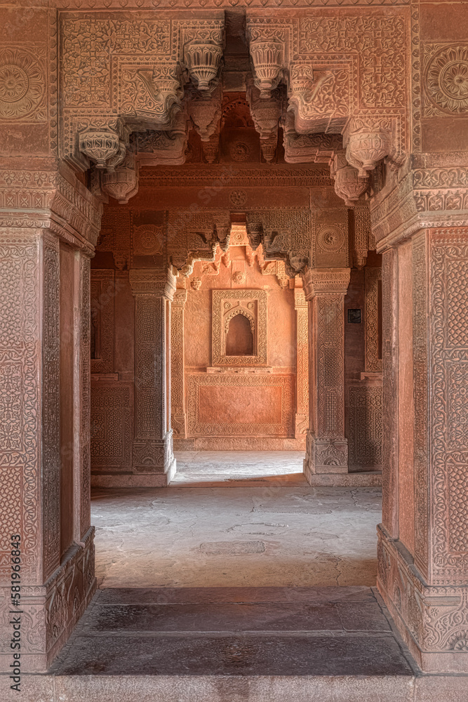 Fototapeta premium Temple interior at Panch Mahal historical place in Uttar Pradesh India