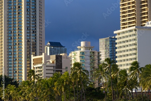 High-rise hotels rise above Honolulu's famous Waikiki neighborhood © Andrew