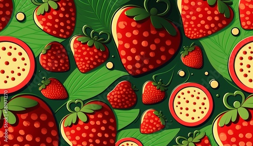 Quirky and Cute Hand-Drawn Strawberry Pattern
