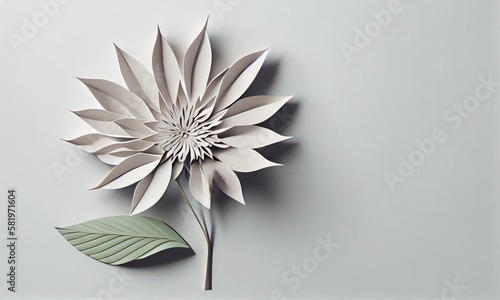 Bitterroot flower made of paper craft, Generative AIBitterroot m photo