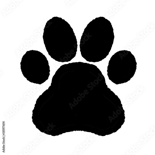 可愛い足跡のシルエット