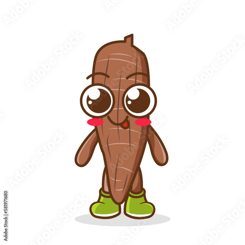 Vector Illustration of a cartoon character of a cassava
