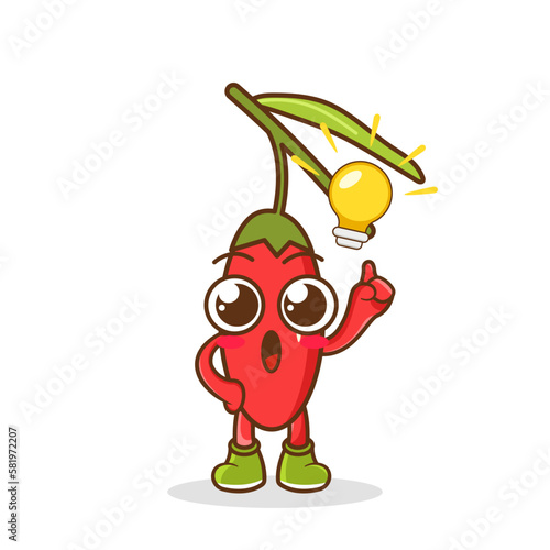 goji berry character cartoon getting the idea , cute style design