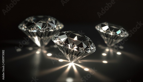 gems  diamonds  rubies  sapphires  in beautiful rays of light  generative AI