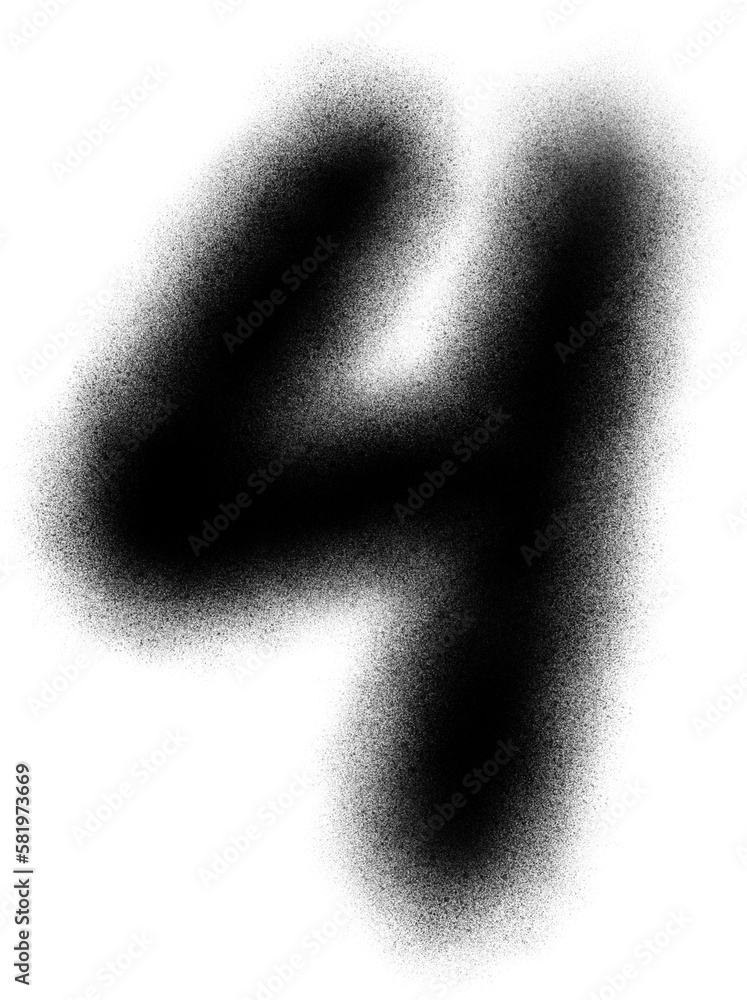 Number 4 in Spray brush paint particle for element Number 4 in Spray brush paint particle for element