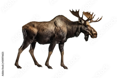 A moose isolated on transparent background - Generative AI photo