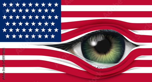 Obraz na plátně USA Surveillance and United States national security or US privacy invasion or A