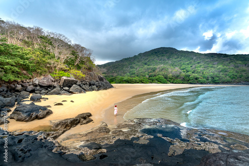 tourists on Con Dao Island in Ba Ria-Vung Tau Province, Vietnam