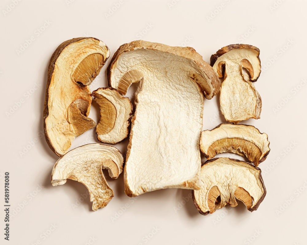 Minimal food pattern beige monochrome colored from dried slices of