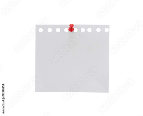 blank note paper with pin