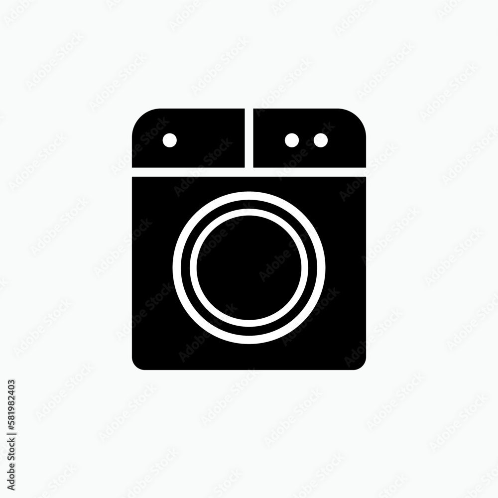 Washing Machine Icon - Laundry Vector, Sign and Symbol for Design, Presentation, Website or Apps Elements. Washing Machine Icon - Laundry Vector, Sign and Symbol for Design, Presentation, Website or Apps Elements.