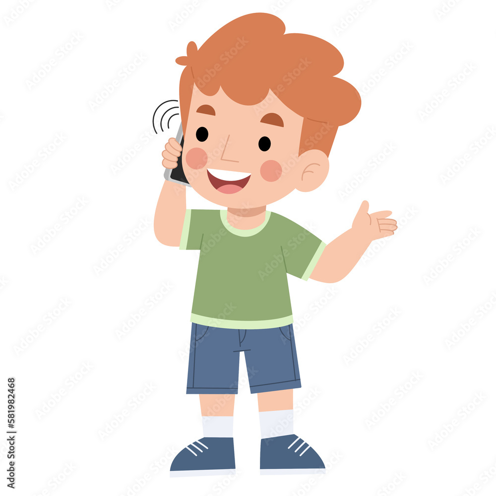 Illustration of a boy using a smartphone