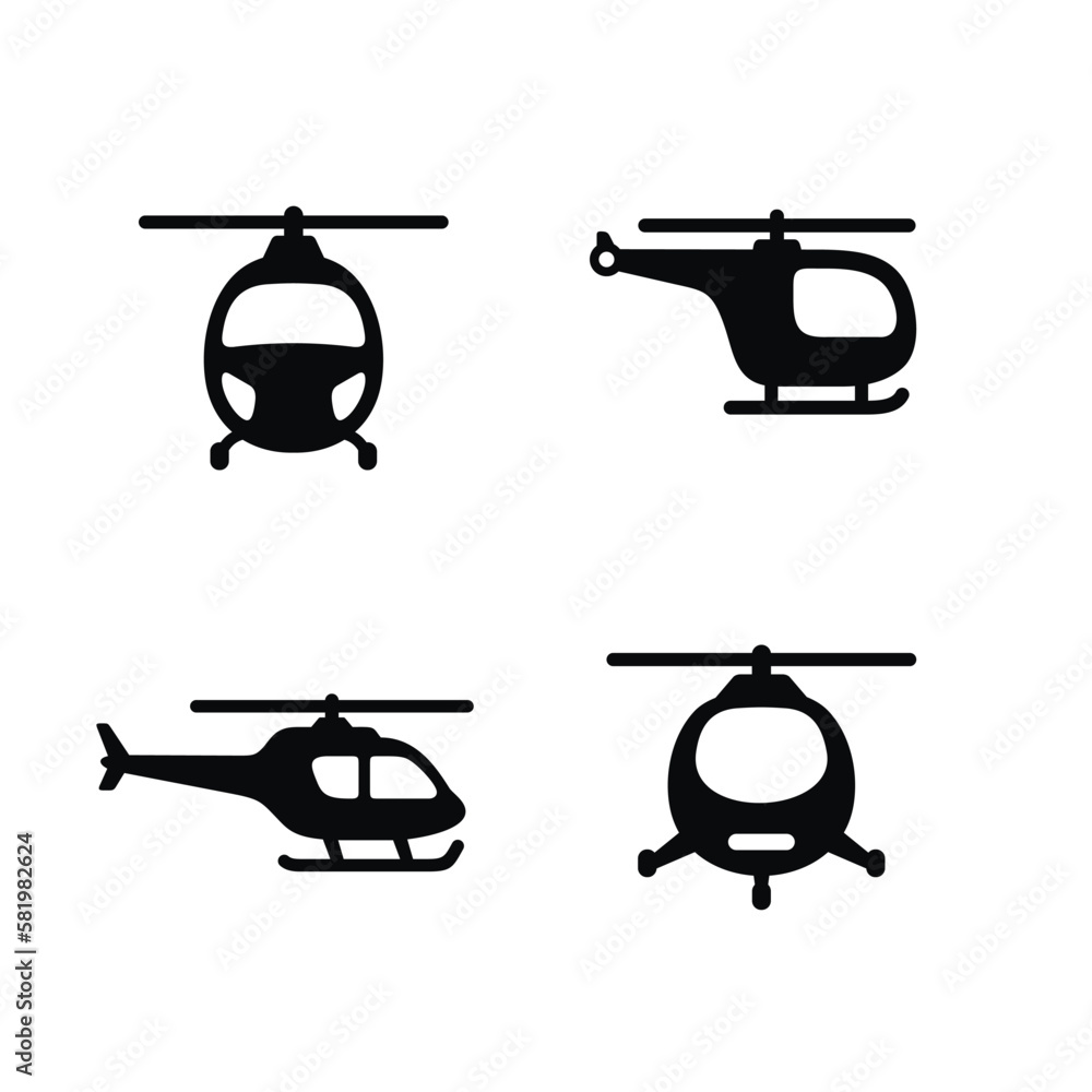 Helicopter set icon isolated on white background Helicopter set icon isolated on white background