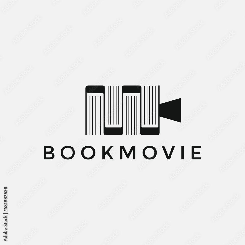 illustration vector graphic book movie modern logo design
