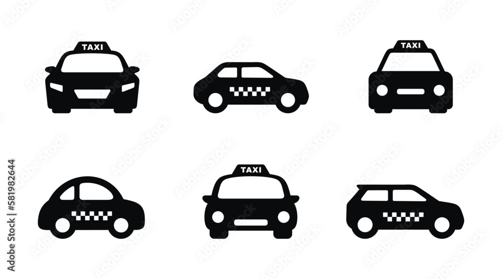Taxi set icon isolated on white background