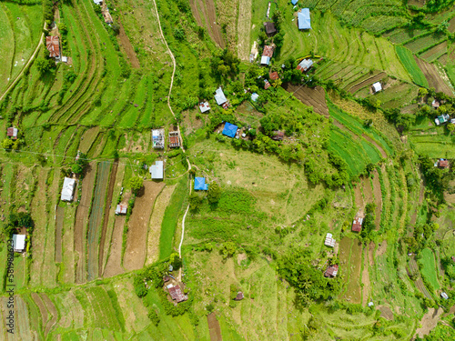 Rice terraces and farmland in the countryside. Negros, Philippines