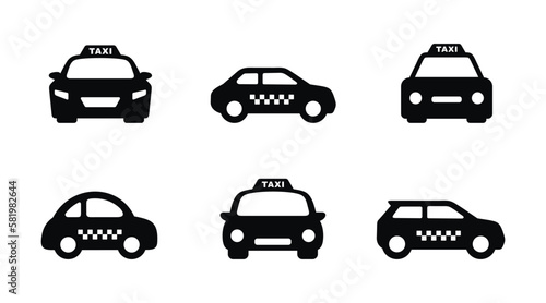 Taxi set icon isolated on white background