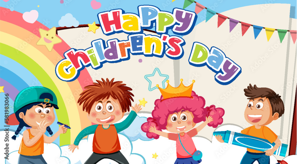 Happy children's day banner Happy children's day banner