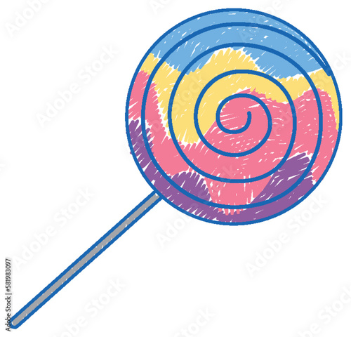 Candy pencil colour child scribble style