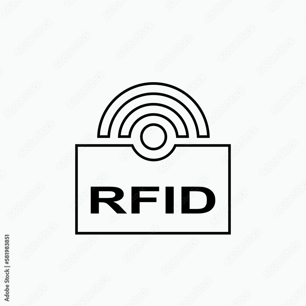 RFID or Radio Frequency Identification Vector Icon for Apps and Websites. RFID or Radio Frequency Identification Vector Icon for Apps and Websites.