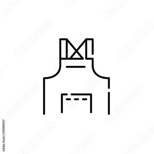 Apron for manual labor. Agriculture, bakery or retail. Pixel perfect, editable stroke icon