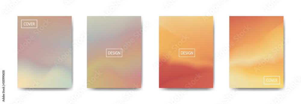 set of abstract background with beautiful gradation color, colorful background for poster flyer banner backdrop.vertical banner.cool fluid background vector illustration