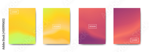 set of abstract background with beautiful gradation color, colorful background for poster flyer banner backdrop.vertical banner.cool fluid background vector illustration