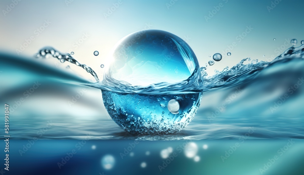 planet earth in the form of a water drop, water day, generative AI planet earth in the form of a water drop, water day, generative AI