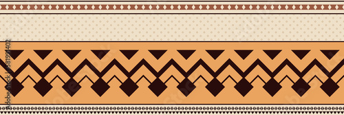 Seamless border, ethnic background, banner