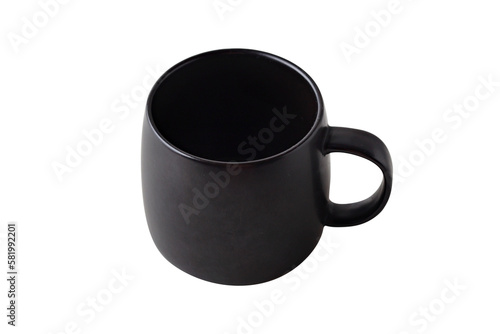Black coffee cup isolated on white