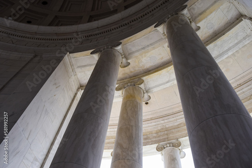 Columns of the Jefferson Memorial from the interior chamber