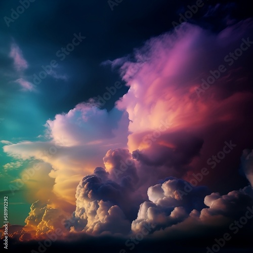 sky with multi-coloured clouds