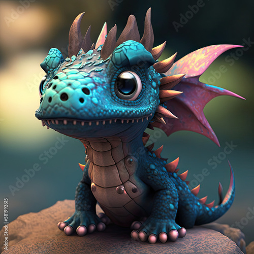 cute dragon mascot made with generative ai