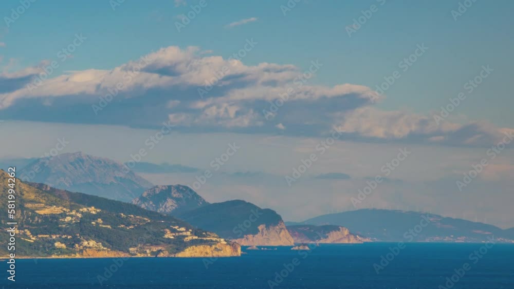 Slopes of the Montenegrin Mountains with hotels, sites and vegetation are washed by waters of the Adriatic Sea Slopes of the Montenegrin Mountains with hotels, sites and vegetation are washed by waters of the Adriatic Sea