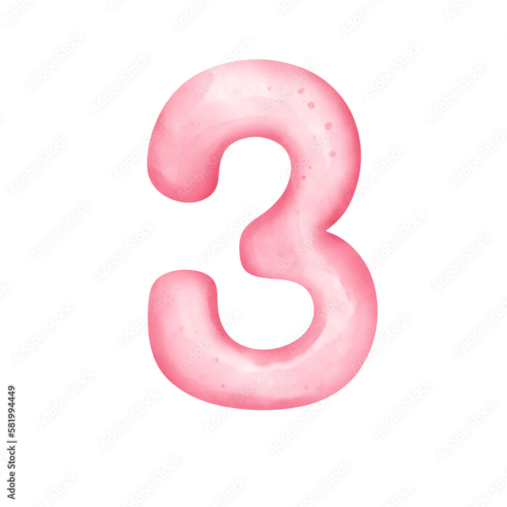 Naklejka premium Letter number three