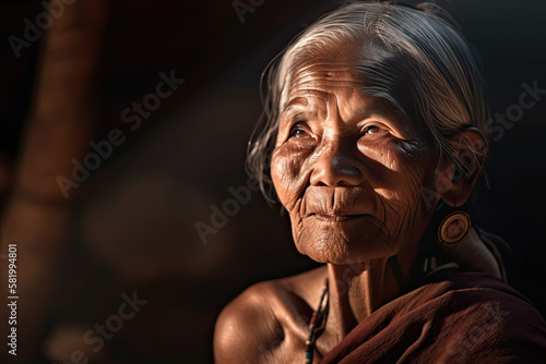 Old ethnic woman, generated AI, generated, AI