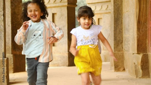 Video of Three Indian Kids Running