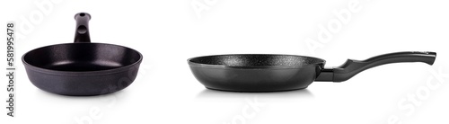 Set of Frying pan isolated on white background with clipping path photo