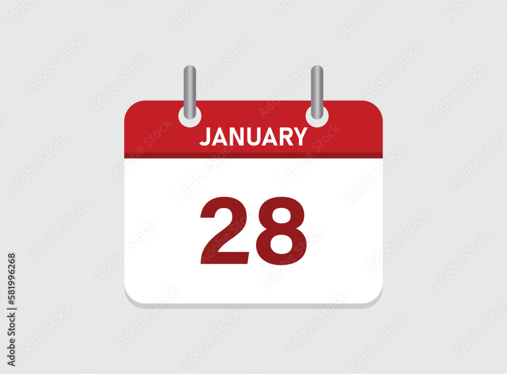 28 january calendar icon. Calendar template for the days of january