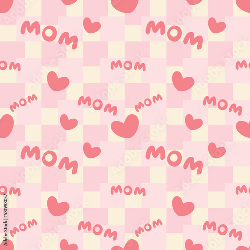 pink mother love symbol seamless background