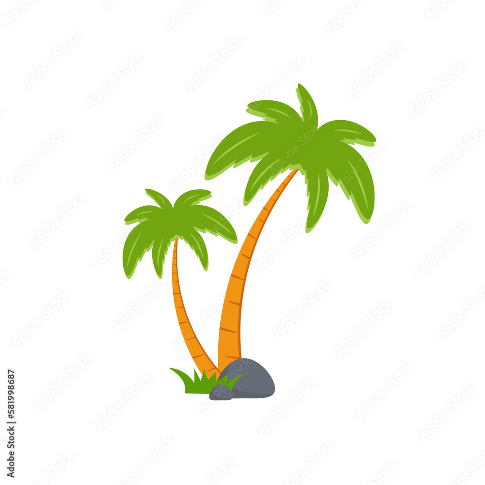 Obraz premium Beach coconut tree, seaside palm tree, coconut tree or island palm tree.