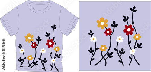 big flower bail t-shirt graphic design vector illustration
