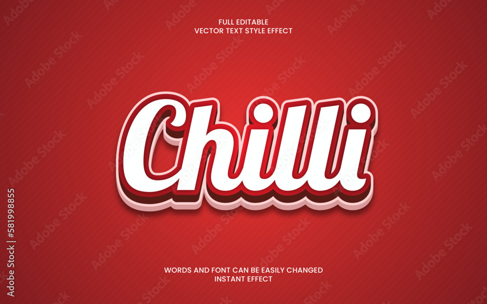Chilli text effect. Editable text effect Chilli text effect. Editable text effect