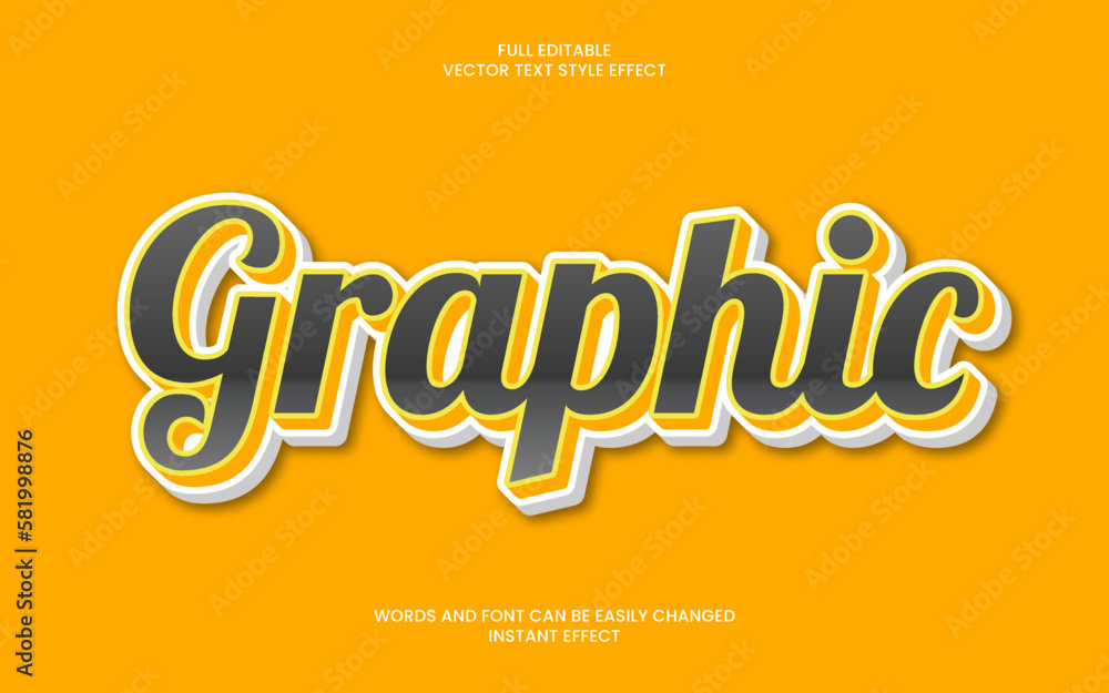 Graphic word with grey yellow text on yellow color background. Editable text effect Graphic word with grey yellow text on yellow color background. Editable text effect