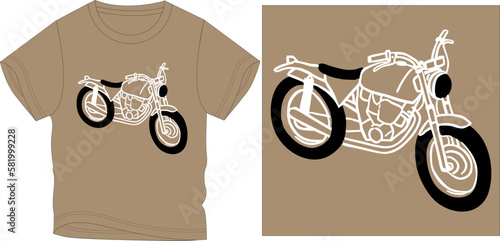 bike outline t-shirt graphic design vector illustration
