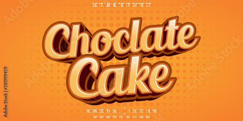 chocolate cake editable text effect with modern and simple style, usable for logo or campaign title