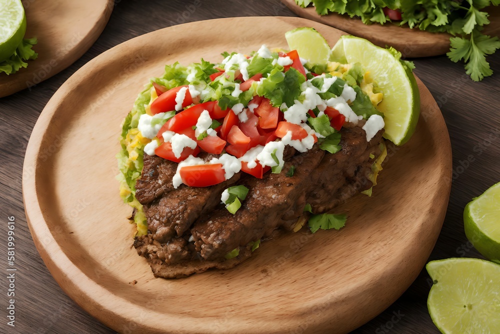 close up of mexican beef tacos food photography , generative art by A.I close up of mexican beef tacos food photography , generative art by A.I