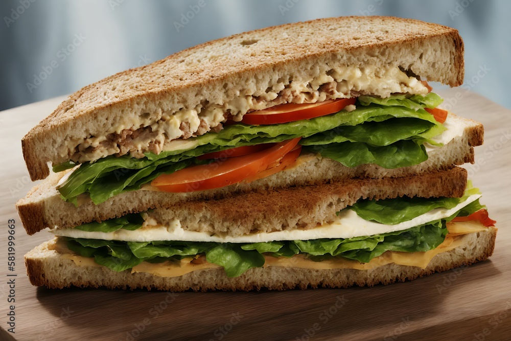 close up of sandwich food photography , generative art by A.I