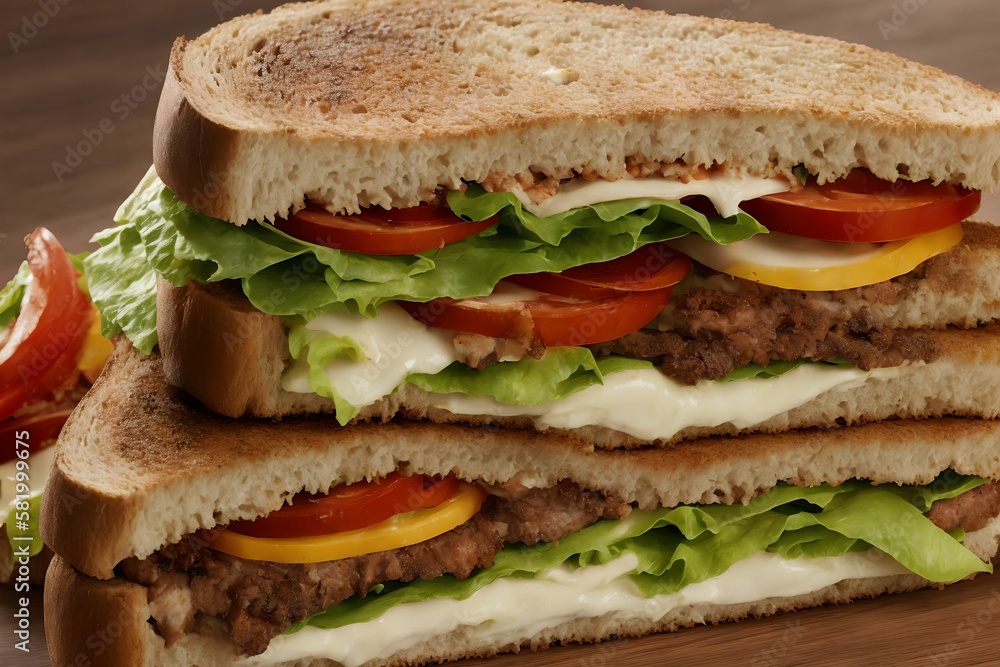 close up of sandwich food photography , generative art by A.I close up of sandwich food photography , generative art by A.I